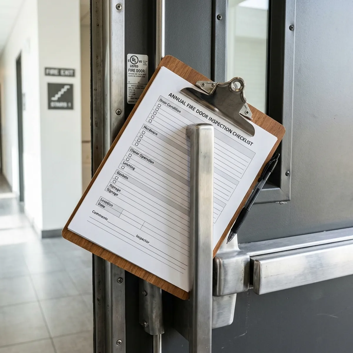 A compliance checklist on a clipboard