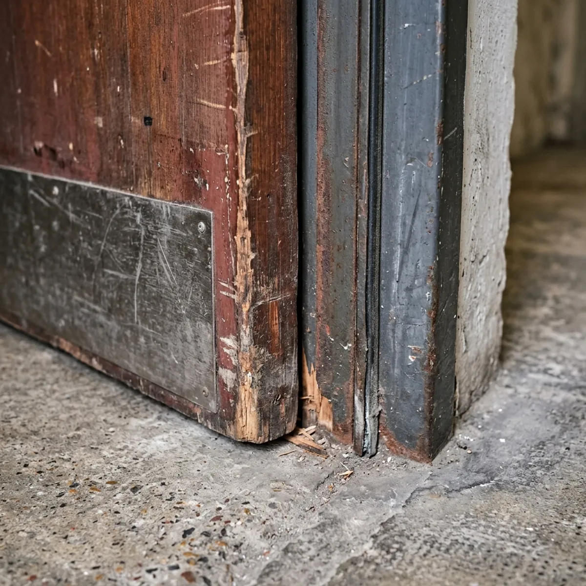 Checking the gaps on a fire door